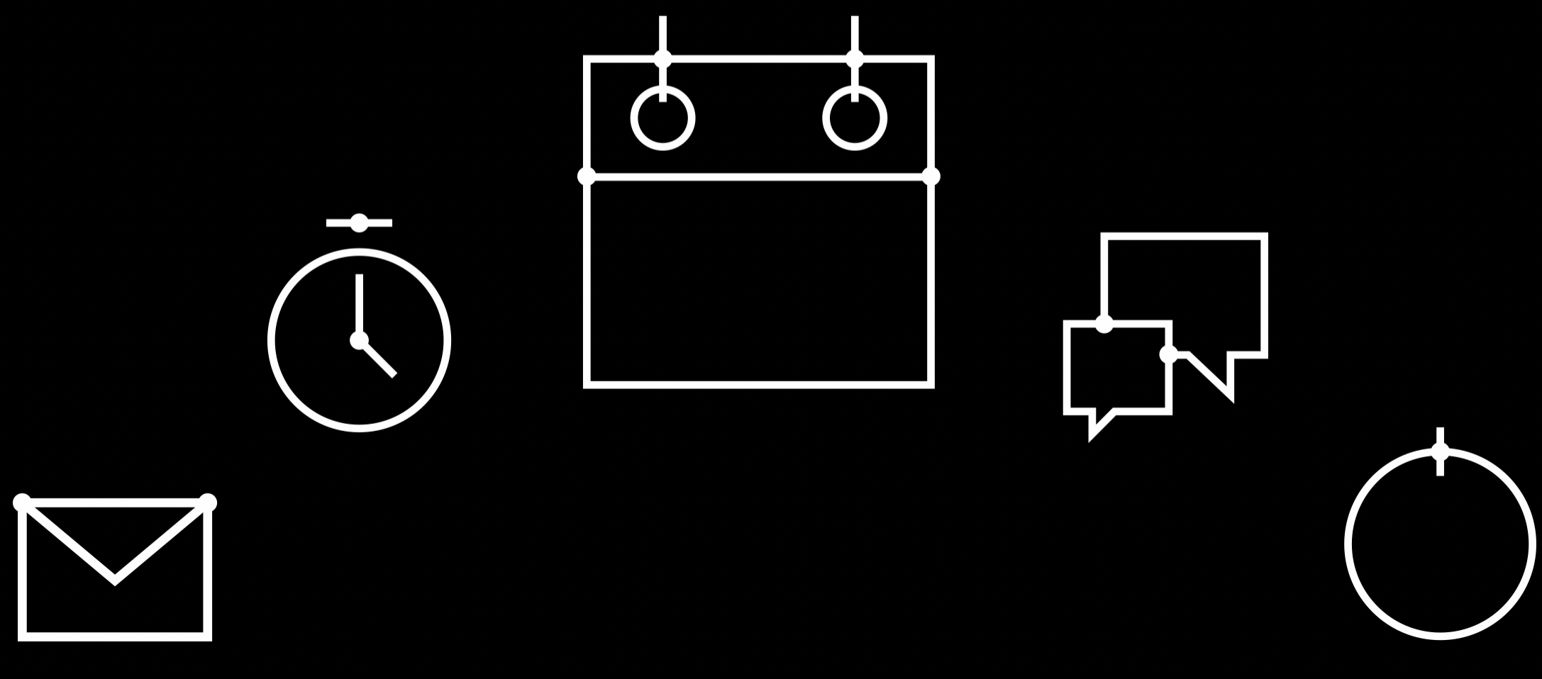 Precision pictogram icon set built from hairline shapes